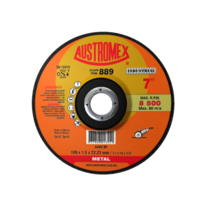 DISCO 889 CUBO 7" x 1/16" x 7/8" CORTE ACERO AL CARBONO (CAJA 25 PIEZAS)