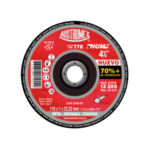 DISCO 778 PLANO 4-1/2" x 0.040" x 7/8" CORTE ACERO AL CARBONO (CAJA 50 PIEZAS)