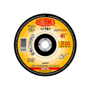 DISCO 761 PLANO 4-1/2" x 1/16" x 7/8" CORTE ACERO AL CARBONO (CAJA 25 PIEZAS)